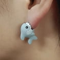 thumbnail image 7 of SmartBy 7 Pairs Cartoon Animal Bite Earrings Shark Dinosaur Dog Hippo Anti-slip Earrings Daily Wear Dating Parties Ear Jewelry, 7 of 7