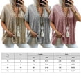 thumbnail image 2 of Womens Short Sleeve V Neck Glitter Sequins Loose Blouse Tops Pullover T-Shirts, 2 of 5