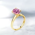 thumbnail image 4 of Gem Stone King 10K Yellow Gold Solitaire Ring Pink Oval Moissanite (2.00 Cttw), 4 of 4