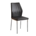 thumbnail image 4 of FFZ Set of 4 37-Inch High Shell-Pattern Dining Chairs - Ergonomic Tech Fabric Backrest, Fabric & Metal Construction, Stable Metal Legs with Adjustable Non-Slip Feet, Easy Assembly (15-20 Mi, 4 of 8