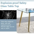 thumbnail image 5 of Tempered Glass Dining Table for 4, Sudica 51" Modern Rectangular Glass Kitchen Table with 4 Golden Plating Metal Legs, 5 of 6