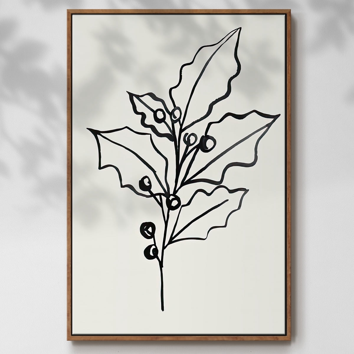Evergreen Ink II - Framed Gallery Wrapped Holiday Canvas - 25 x 37 - Rosewood Frame