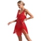 thumbnail image 5 of Disfraz de baile latino Tango Samba con lentejuelas brillantes para mujer, disfraz de fiesta temática de los años 20, vestido Flapper con flecos y cuello en V, 5 of 5