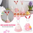 thumbnail image 5 of 7" Easter Desk Goose Outfits Mini Bunny Theme Goose outfits for Magnetic Goose Statue Desk Table Decor (Pink Bunny), 5 of 7