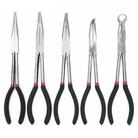 Joernso 11inch Extra Long Nose Pliers O-shape Straight 25/45/90 Degree Bent Tip Tool