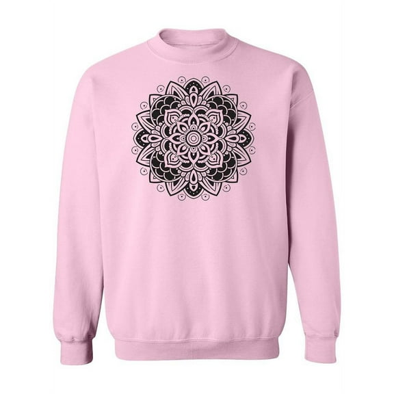 Black Mandala Pattern Sweatshirt Women -Image by Shutterstock, Female Large
