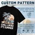 thumbnail image 5 of Black T Shirts for Men, Chill Like It'S Summer, Skeleton Print 1 Mens Graphic Tees, 24013813,L, 5 of 8