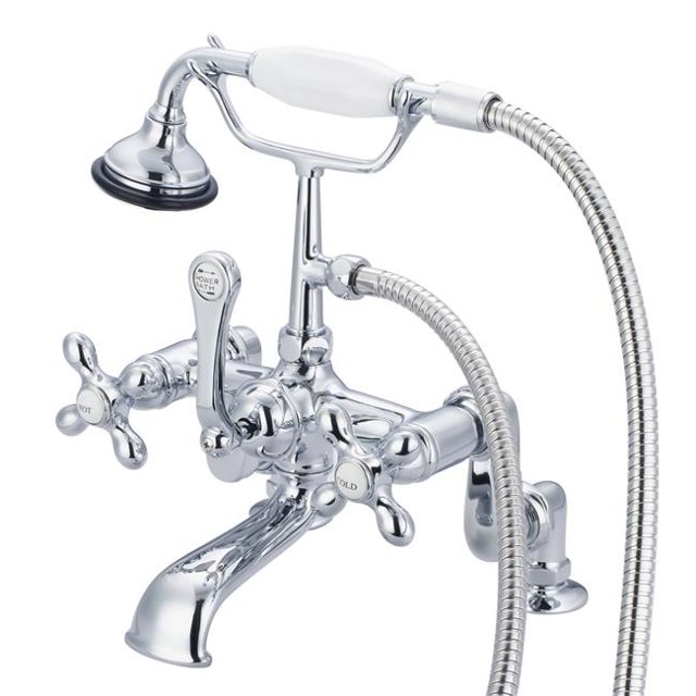 Water Creation F6-0008-01-AX Robinet de Baignoire Classique Réglable au Centre - Chrome&44; Argent
