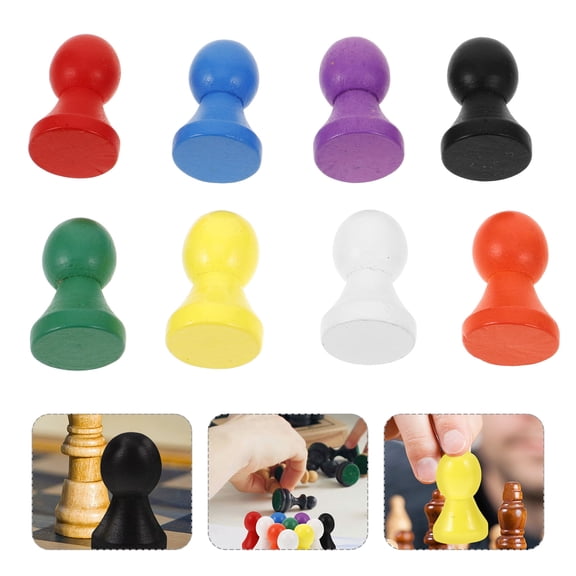 WHAMVOX 10pcs Wooden Game Pawn Pieces Chess Replacement For Tabletop Games Compact For Jumping Chess