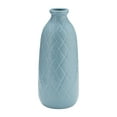thumbnail image 5 of Ceramic Vase with Plaid Textured Pattern for Living Room Decor and Home Accent - Decorative Flower Vase for Room, Bedroom or Office Display - Elevate House and Table Decor Styling - 12", Blue, 5 of 11