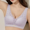 thumbnail image 5 of AINIYS Women's Lift and Support Push-Up Bra Wireless Breathable Everyday Bras Floral Lace Cleavage Bra Plus Size Armpit Fat Control Bra Lightweight Minimizer Bra for Summer Bralette Purple 40, 5 of 6