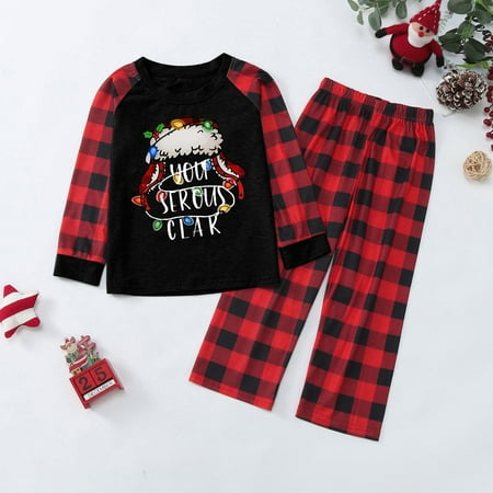 

ERTUTUYI Parent Child Children S Clothing Parent Child Warm Christmas Suit Plaid Print Home Service Children S Suit Black 80