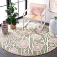 thumbnail image 3 of SAFAVIEH Cabana Iskra Indoor/Outdoor Area Rug, Green/Pink, 7' x 7' Round, 3 of 12