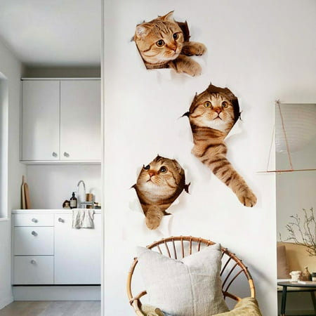 3d Cat Wall Sticker Animal Home Pet Shop Wall Decoration Picture
