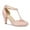 Rose Pink Pu, variant on Women's Pepper Mary Janes - Vintage Cutout Low Kitten Heels Retro T Strap Pumps