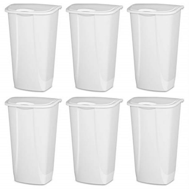 Sterilite 11 gal Plastic Swing Top Kitchen Trash Can, White