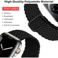 thumbnail image 3 of YuiYuKa Stretchy Solo Loop Compatible with Apple Watch Band iWatch Bands 49mm 45mm 44mm 42mm 41mm 40mm 38mm Women Men, Breathable Nylon Braided Wristband for iWatch Series 9 8 7 6 5 4 3 SE Ultra, 3 of 6