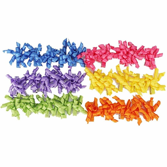 FYBTO 30Pcs Polyester Pet Curly Ribbon Hair Clips Accessories Grooming Hairpins for Dog Cat Puppy-090601