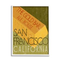 Stupell Industries Gold Bar Ale House Retro Bar San Francisco, 24 x 30, Design by Daphne Polselli