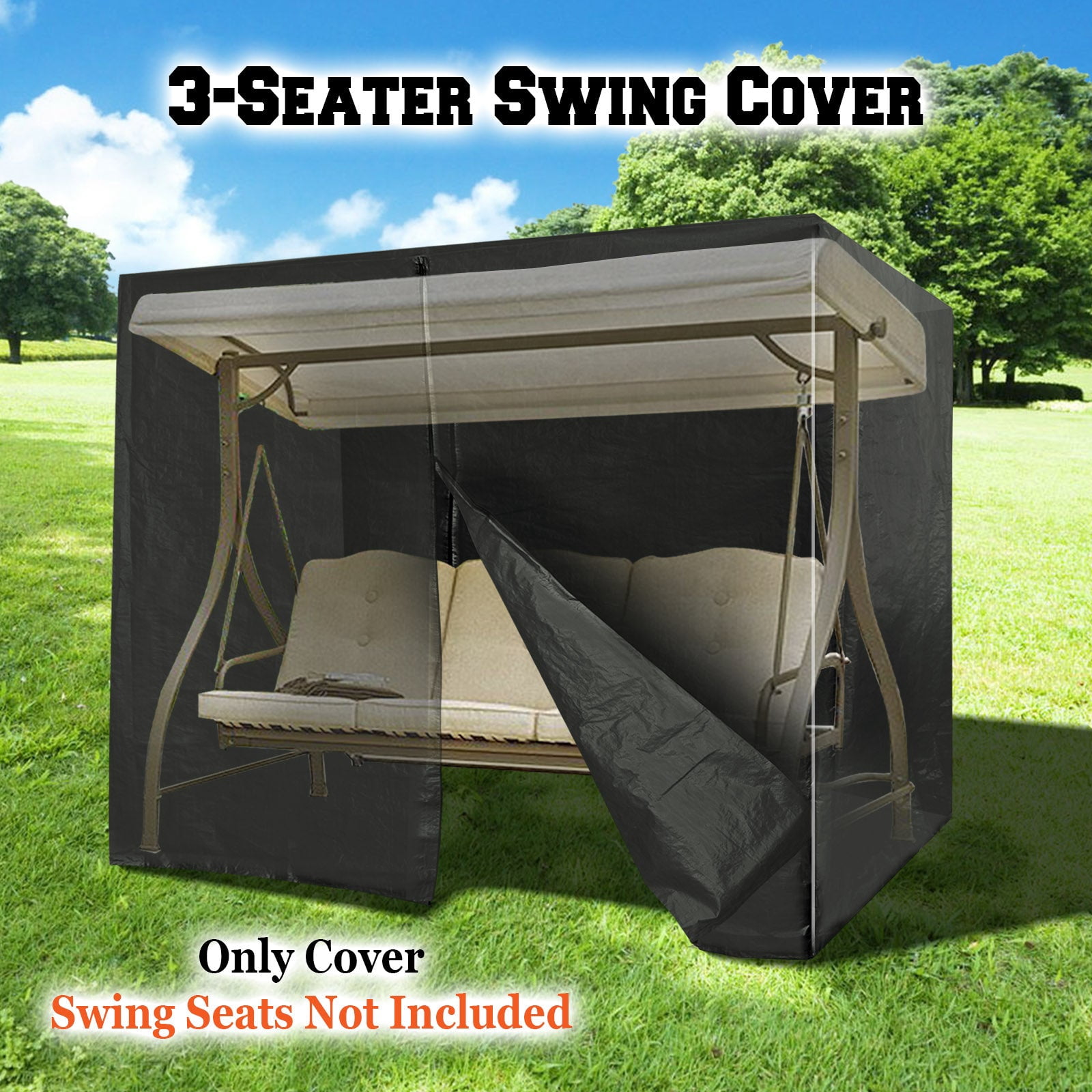SUNRISEUMBRELLA 3-Seat Swing Hammock Canopy Protector Furniture set Patio Swing Cover Outdoor (Green)