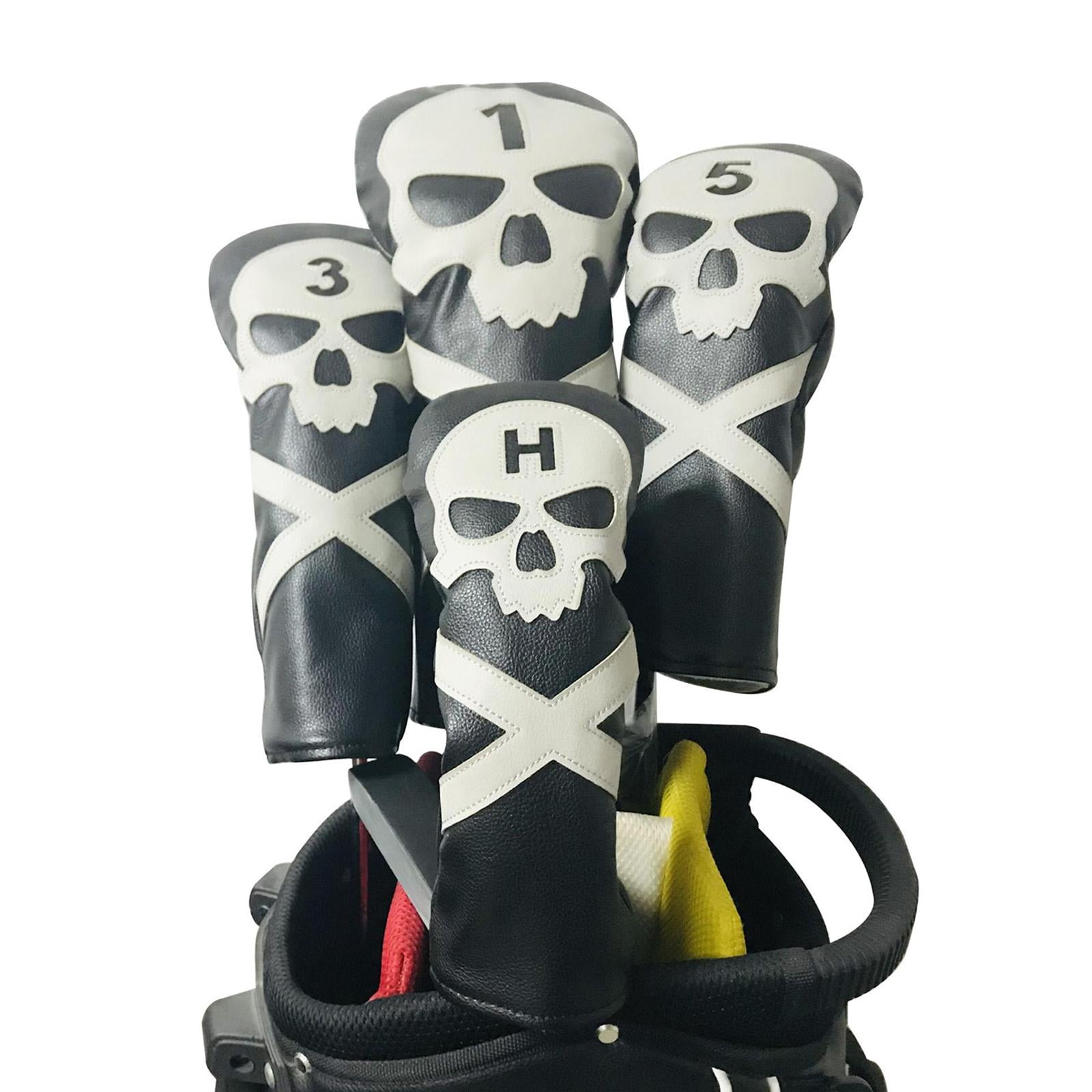 harayaa 4x Golf Head Covers for Driver And Fairway Wood Golf Club, Skull Headcovers Golf