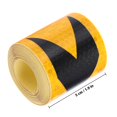 thumbnail image 4 of OULII 1Set Self Adhesive Reflective Stickers 300x5x0.04in Yellow Black PVC for Home Safety, 4 of 5