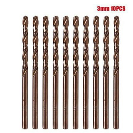 

GLFILL 10Pcs Drill Bit Set High Speed Steel Straight Shank Twist Hand Drill Bits