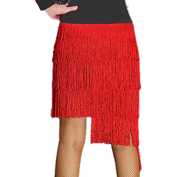 Whitewed Multi Layered Tassel Latin Ballroom Dance Practice Performance Skirt