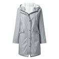 thumbnail image 3 of Christmas Clearance! QLEICOM Jackets for Women, Women's Waterproof Mountain Rain Ski Jacket Fluff Lining, Windproof Rainproof Snow Hoodied Jackets Raincoat, for Winter Outdoor Hiking Skiing Gifts, 3 of 4