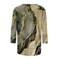thumbnail image 4 of ICHUANYI Clearance Women's Fashion Printed Mid-length 3/4 Sleeves V-Neck Casual Tops T-shirt(Khaki, XXL) ICHUANYI WER2023081011343, 4 of 5
