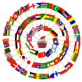 thumbnail image 1 of 100 banderines con forma de palillo para tartas, 100 banderines con forma de palillo de cóctel de varios países para sándwiches, comida, cupcakes, vajilla, suministros para fiestas de la Copa del Mund, 1 of 5