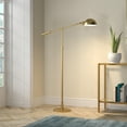 thumbnail image 6 of Evelyn&Zoe Dexter Height Adjustable/Tilting Floor Lamp with Metal shade in Brushed Brass/Brushed Brass, 6 of 7