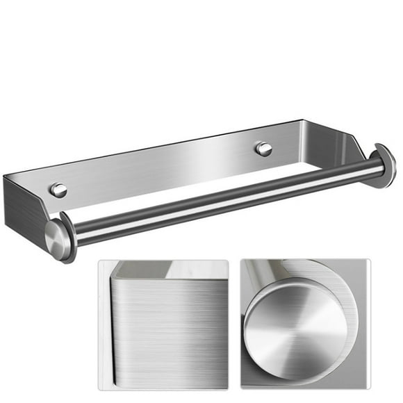 Stainless Steel Paper Towel Holder Punch-Free Towel Rack Wall Mounted Roll Paper Stand for Bathroom Kitchen