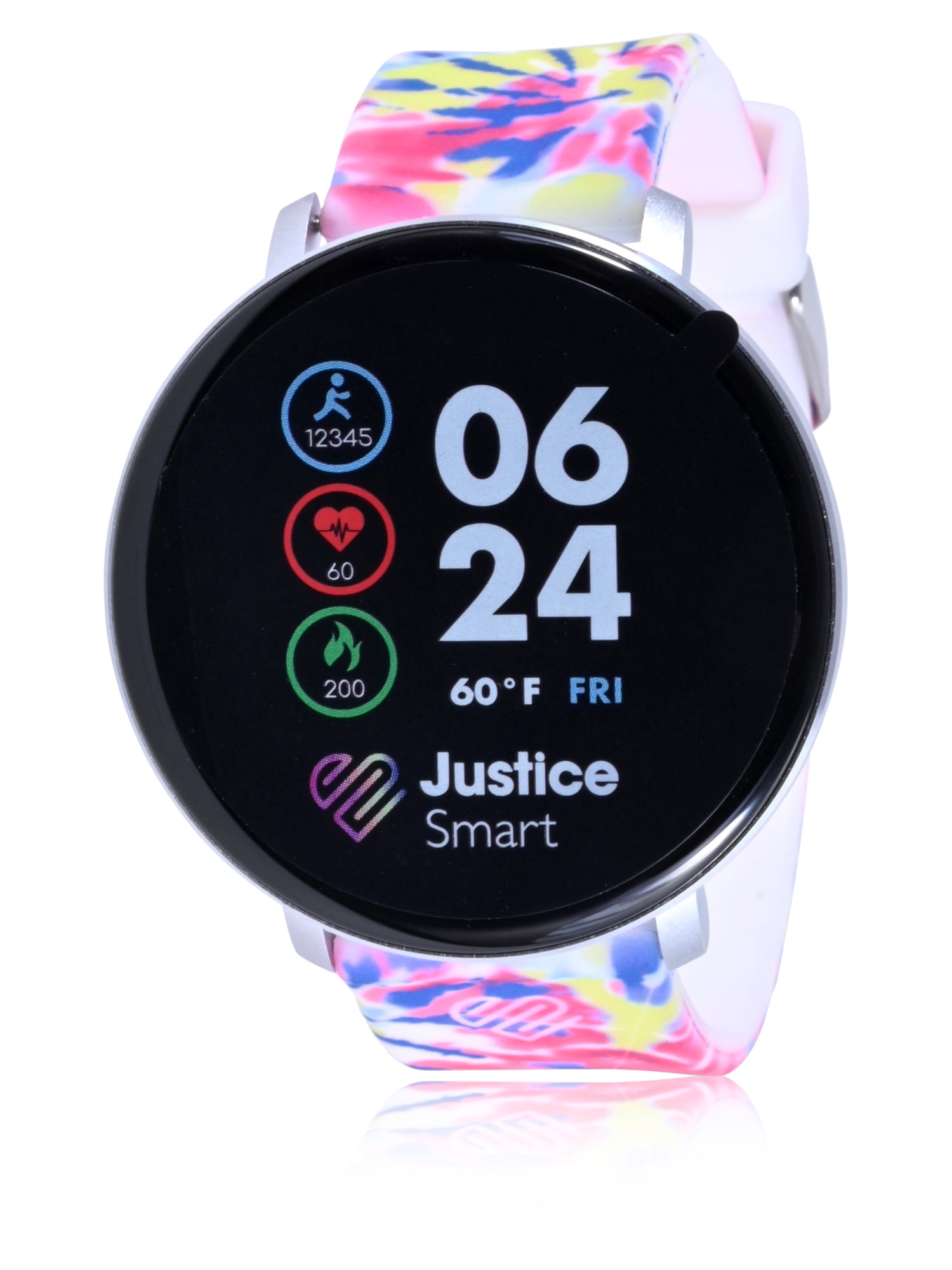 Justice Unisex Tween Sport Smartwatch with Tie Dye Band JSE4215WM