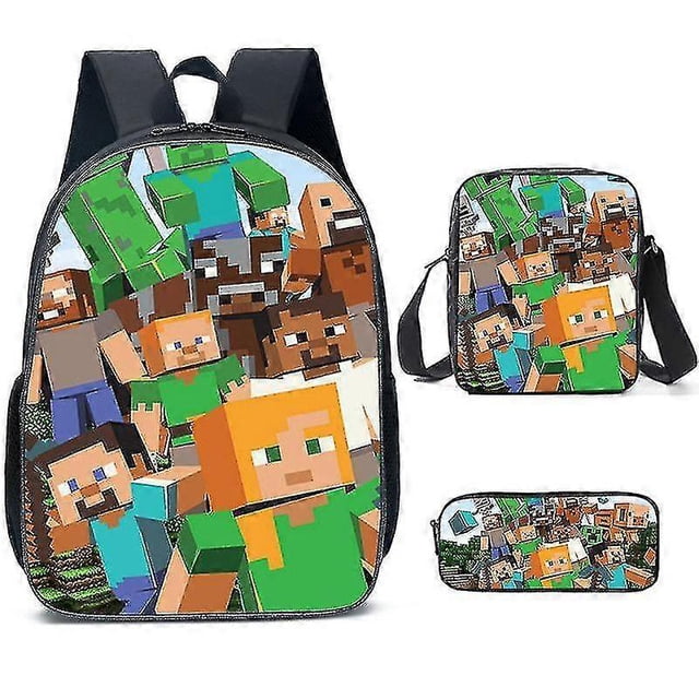 Mochila para periféricos del juego Minecraft, conjunto de tres piezas, alta calidad, alta calidad