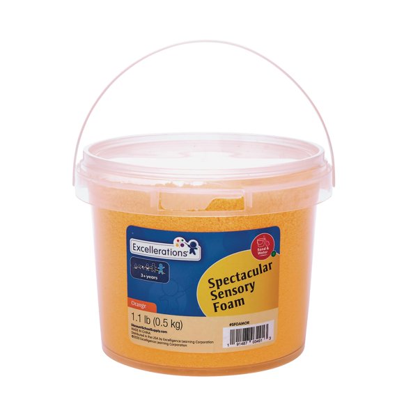 Excellerations Spectacular Sensory Foam - Naranja 1.1 Lb (500 G) Juguete interactivo para niños Exploración táctil Espuma cinética sin desorden para juegos sensoriales Herramienta para calmarse Uso en