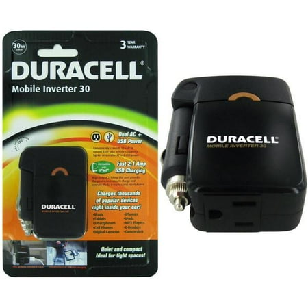 Duracell Mobile Inverter 30 Watts 2 1 Amp Usb Port Walmart
