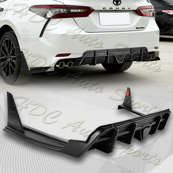 For 2018-2024 Toyota Camry SE XSE Rear Bumper Diffuser Lip W / Smoke LED Light