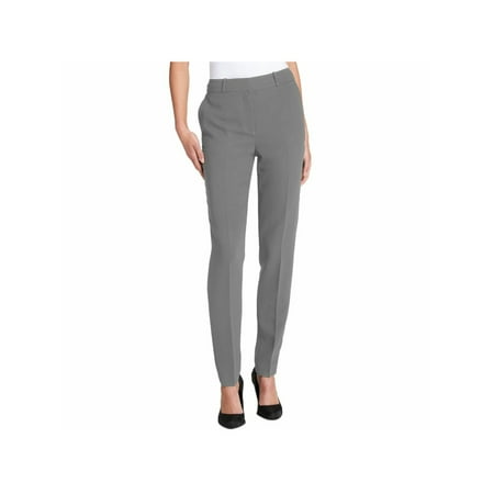 DKNY Womens Gray Zippered Wear To Work Skinny Pants 12