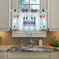 thumbnail image 2 of Yayeee Kitchen Curtains Tier Pair Light Filtering 27"x36" Rod Pocket Short Cafe Window Panel, Colorful Trains, 2 of 7