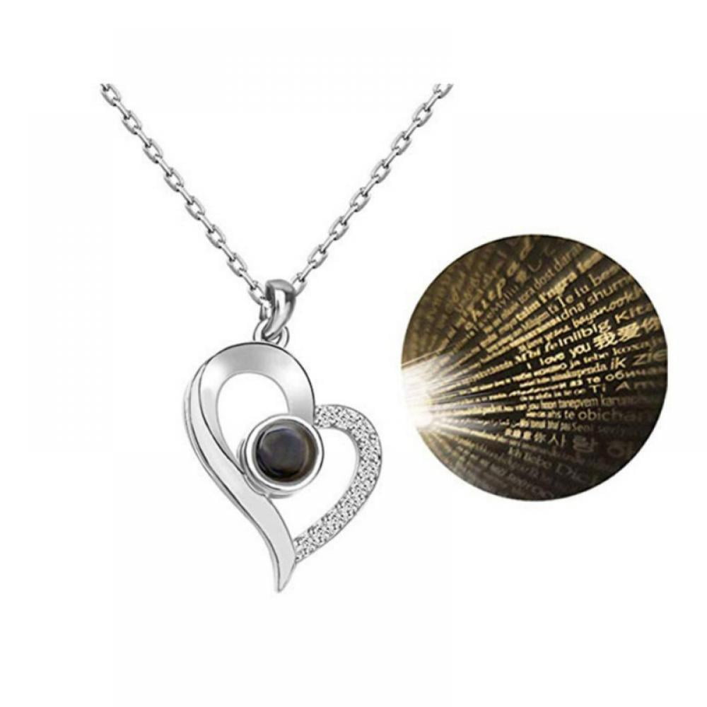 Love Heart Women Necklace for Christmas Jewelry Gift Birthday Gift for Mom Women Wife Girls Her, Adult Unisex, Size: One size, Silver