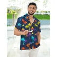 thumbnail image 2 of HAPPY BAY Men's Hawaiian Shirts Short Sleeve Button Down Shirt Men's Vacation Shirts Summer Beach Casual Tropical Shirts for Men Funny 5XL Colorful Trees, Blue, 2 of 6