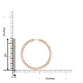 thumbnail image 4 of ANGARA Natural Shared Prong 2.34 ct Diamond Inside Out Hoop Earrings in 14K Rose Gold for Women (Size-2.1mm| Color-K| Clarity-I3) | Anniversary, Jewelry Gift for Women | Natural Diamond Earrings, 4 of 9