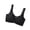 Black, variant on BaoFuBaoMei Pull on Bras for Women Plus Size Wide Strap Wireless Bra V Neck Seamless Brassiere Soft Support Breathable Bralette