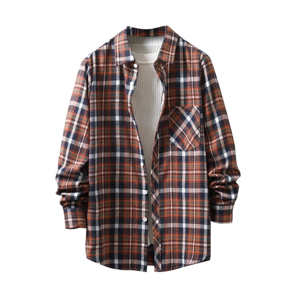 Aimik Hanes Mens Flannel Shirts Long Sleeve Button Down Flannel Shirt for Men Plaid Shirt Mens Button Up Shirts Long Sleeve-Red XXL
