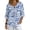 Blue Celestial Horse & Floral Pattern, variant on Casual Imitation Linen-Like Blouse for Holiday Travel, Lemon Pattern Comfortable Button Down Top Shirt Loose Fit, Size Large