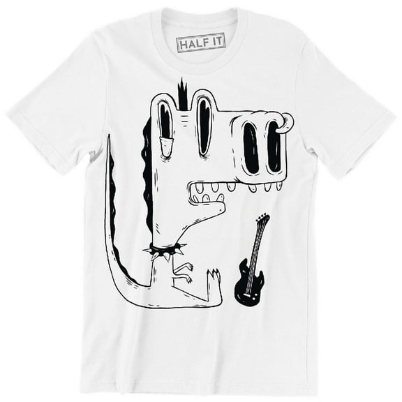 Punk Rock Dinosaur Funny Looking Cartoon T-rex Men's T-Shirt
