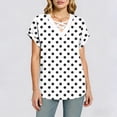 thumbnail image 4 of Aimik Women's Casual Random Polka-Dot Print T-Shirt with V-Neck and Short Sleeve Cross-Neckline Summer Summer Top, 4 of 6