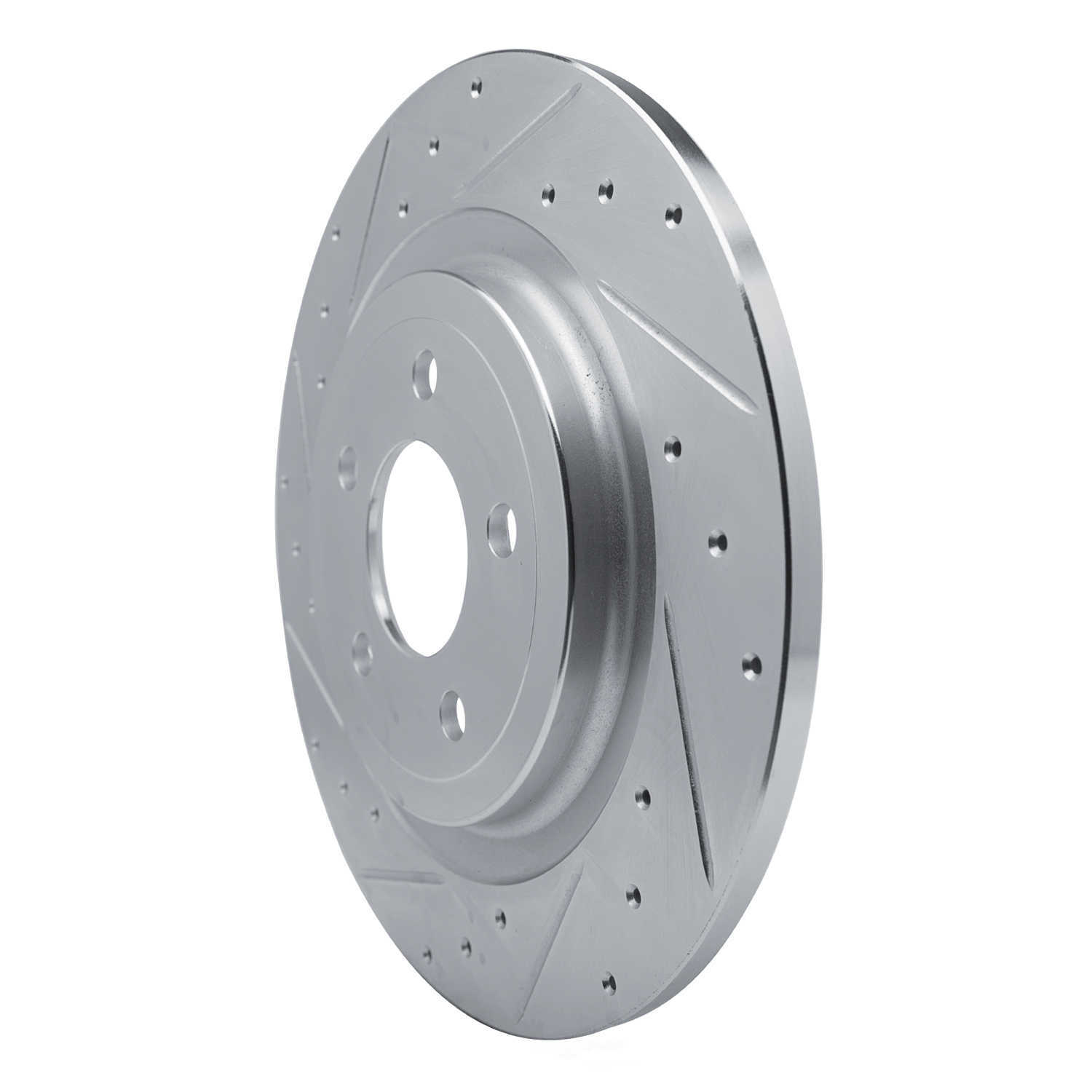 Dynamic Friction Company 631-54280L DFC Brake Rotor - Drilled And Slotted - Silver