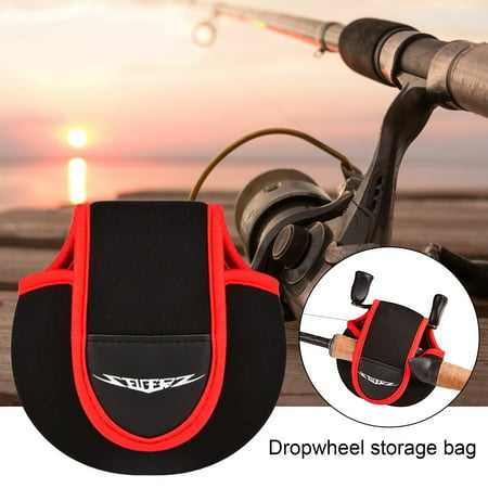 UDIYO Baitcast Reel Bag Opening Mouth Good Elasticity Waterproof Protect Thickened Fishing Reel Case Bag for Outdoor Fishing